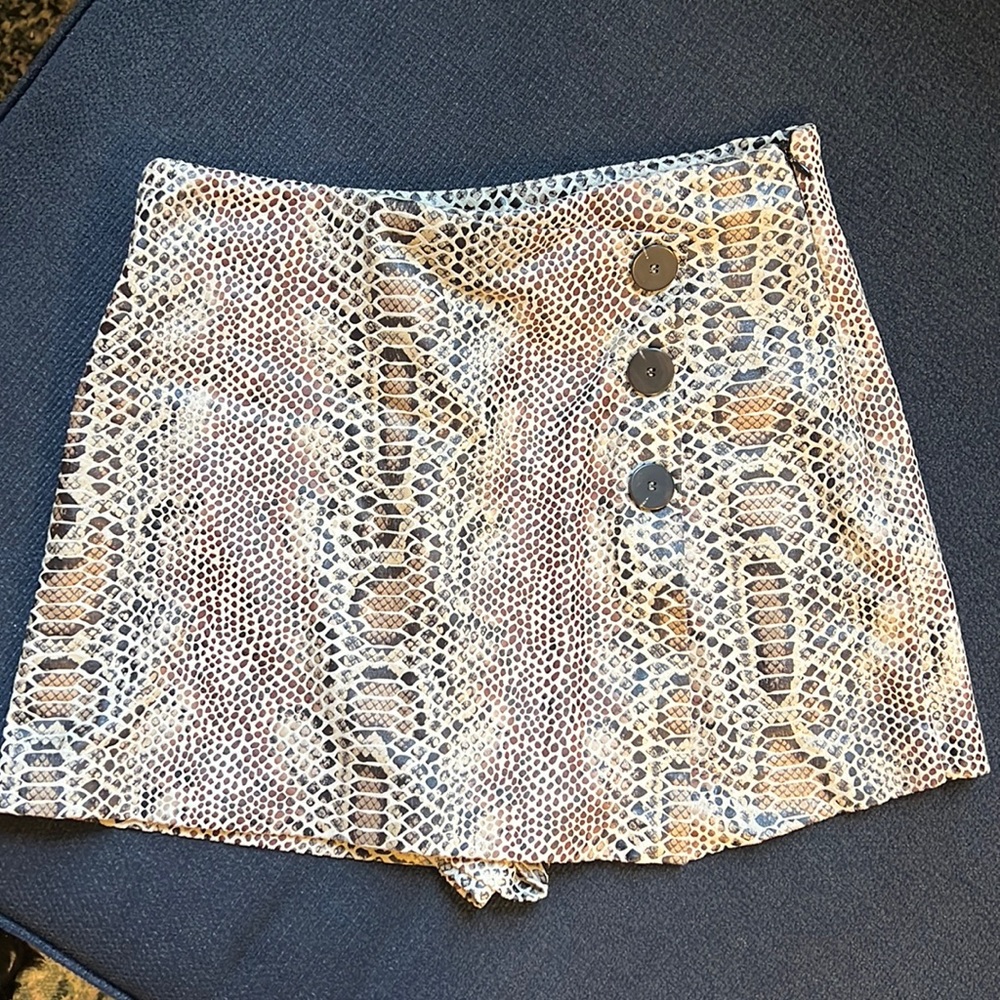 Faux Leather Skort